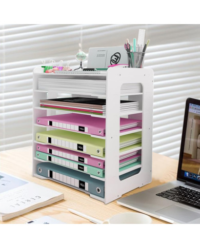 Przybornik organizer na biurko na dokumenty A4 (7 przegródek)