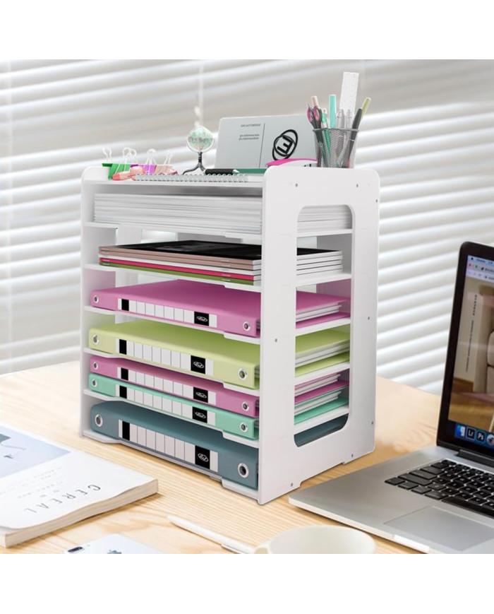 Przybornik organizer na biurko na dokumenty A4 (7 przegródek)