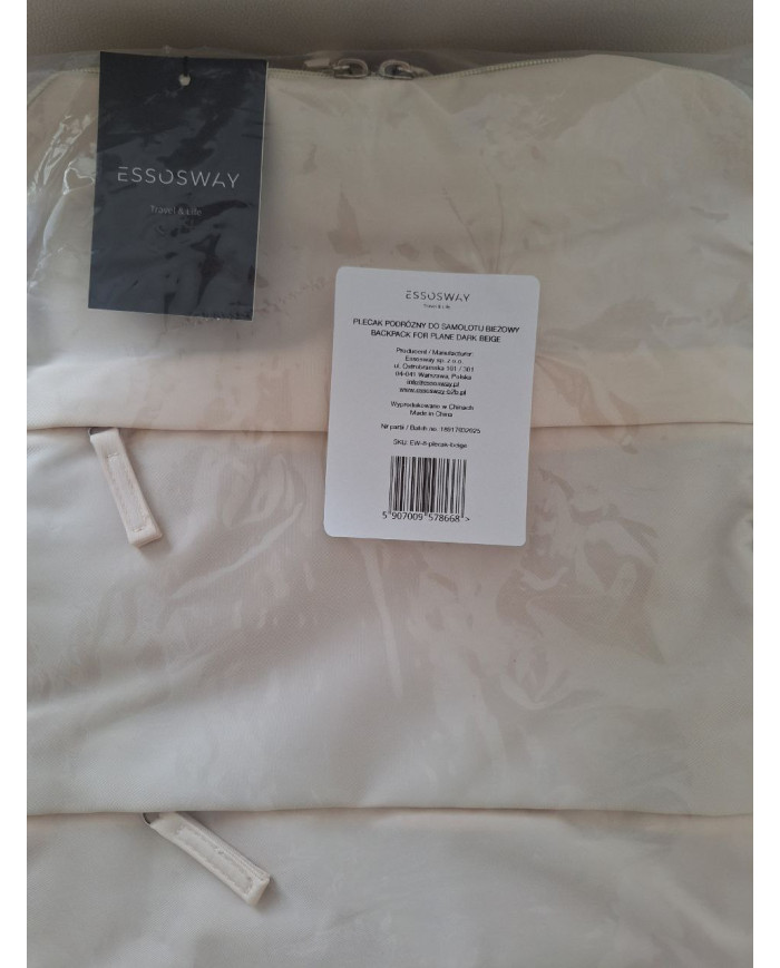 Plecak podróżny do samolotu Essosway beżowy
