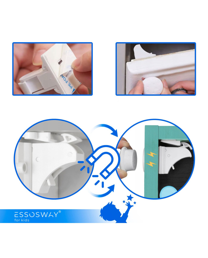 Zabezpieczenie magnetyczne do mebli blokada szafek