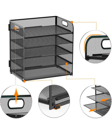 Organizer na dokumenty przybornik na biurko metalowy