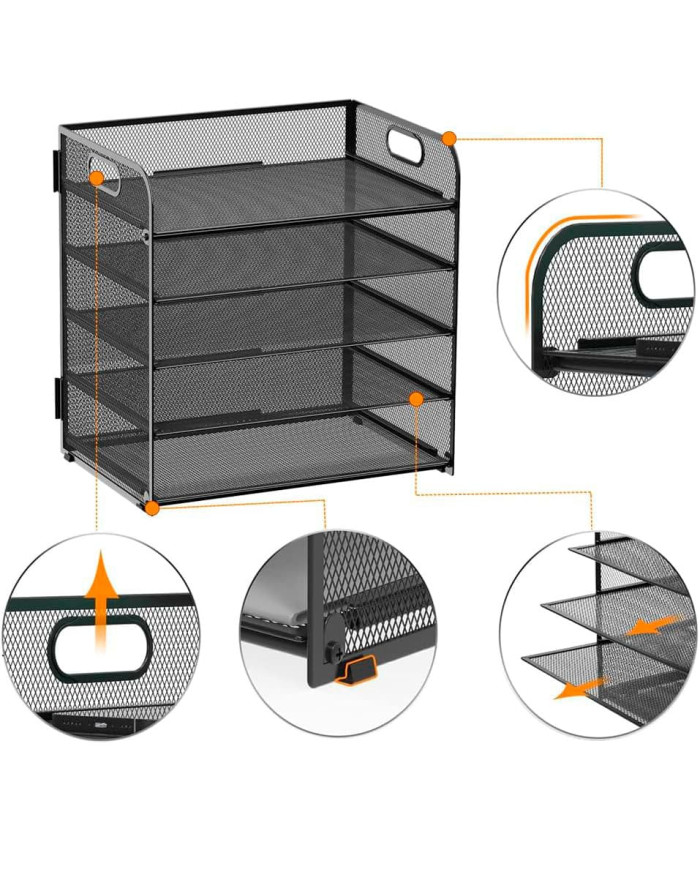 Organizer na dokumenty przybornik na biurko metalowy