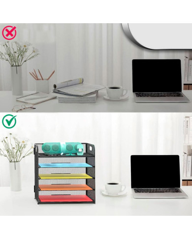 Organizer na dokumenty przybornik na biurko metalowy