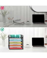 Organizer na dokumenty przybornik na biurko metalowy