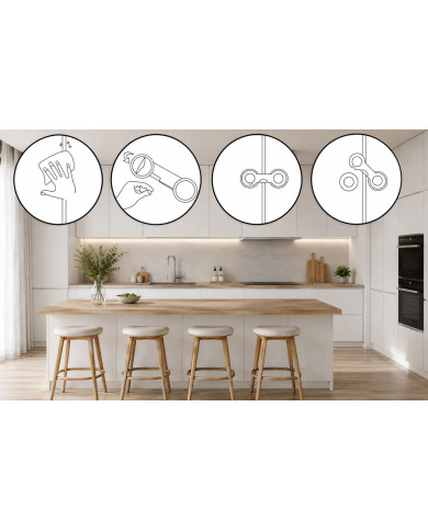 Zabezpieczenie szafek blokada szuflad na zatrzask