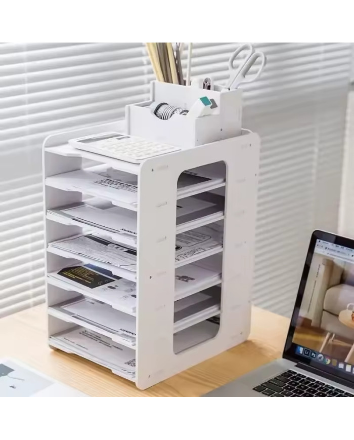 Przybornik organizer na biurko na dokumenty A4 (7 przegródek)