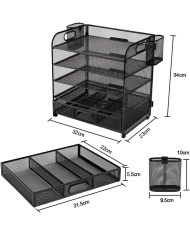 Organizer na dokumenty na biurko metalowy z szufladą