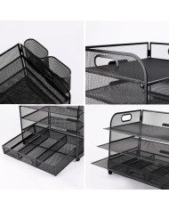 Organizer na dokumenty na biurko metalowy z szufladą