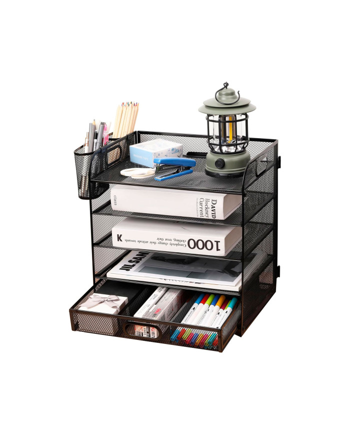 Organizer na dokumenty na biurko metalowy z szufladą