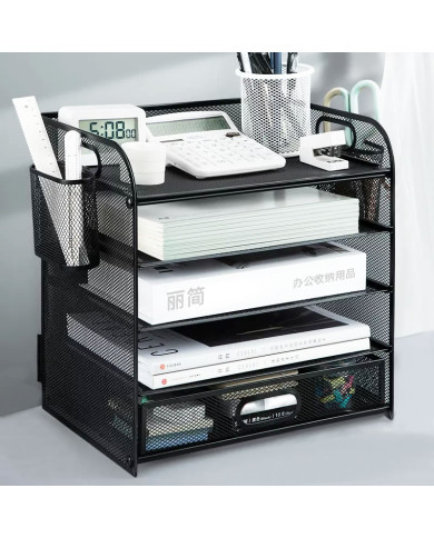 Organizer na dokumenty na biurko metalowy z szufladą