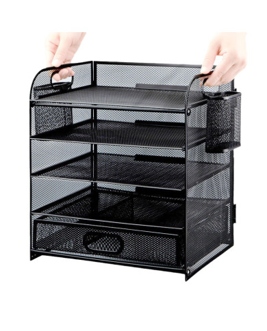 Organizer na dokumenty na biurko metalowy z szufladą