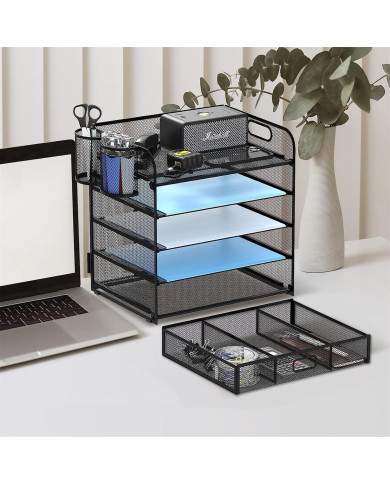Organizer na dokumenty na biurko metalowy z szufladą