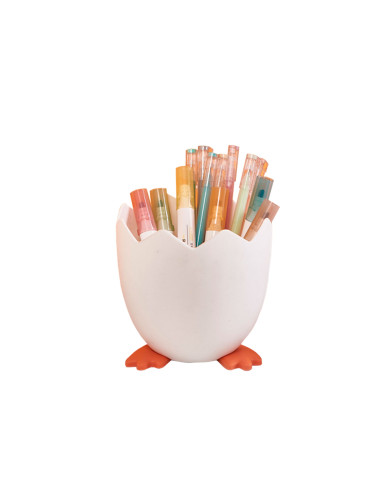 Przybornik na długopisy w kształcie skorupki jajka