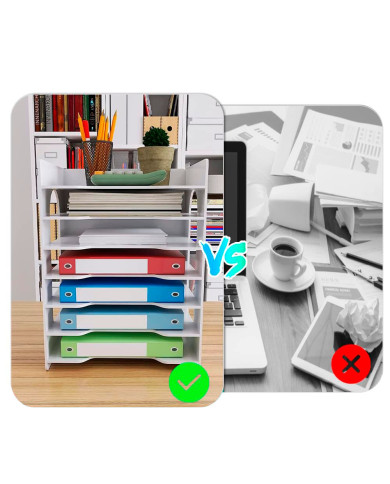 Przybornik organizer na biurko na dokumenty A4 (7 przegródek)