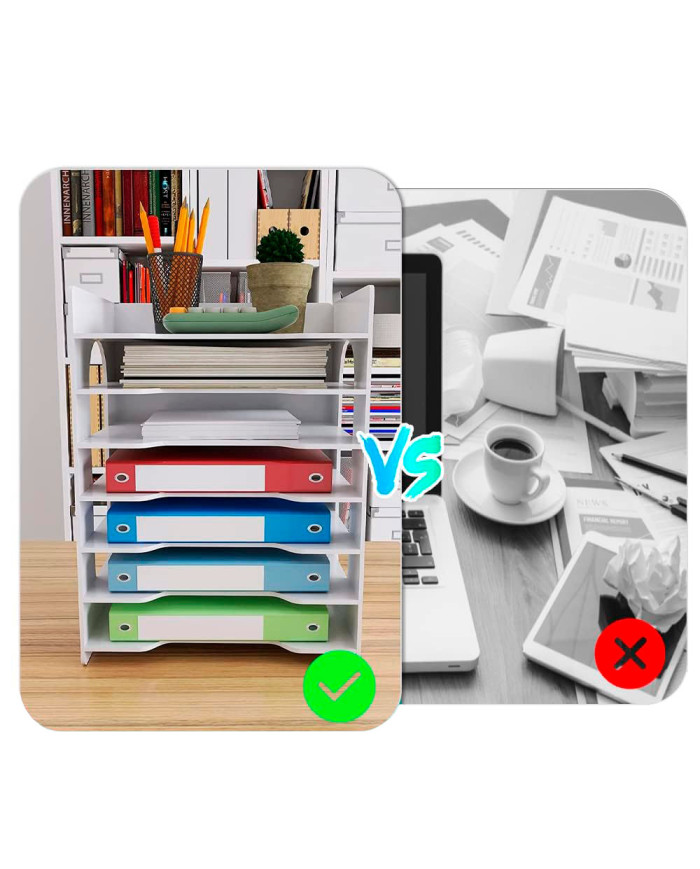 Przybornik organizer na biurko na dokumenty A4 (7 przegródek)