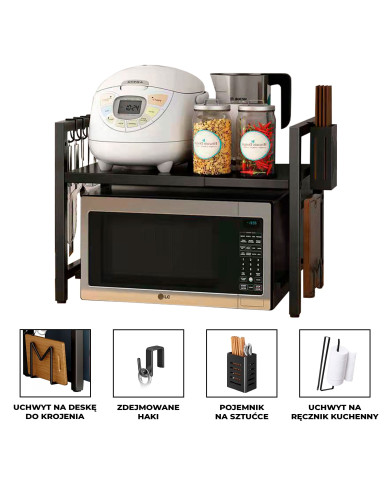 Półka Stojak na mikrofalówkę Regał kuchenny regulowany