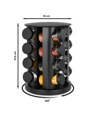Przyprawnik obrotowy stojak na przyprawy 16 słoików + naklejki