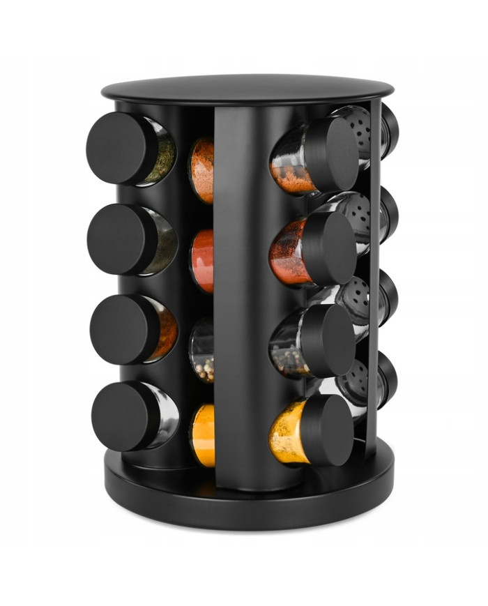 Przyprawnik obrotowy stojak na przyprawy 16 słoików + naklejki