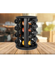 Przyprawnik obrotowy stojak na przyprawy 16 słoików + naklejki