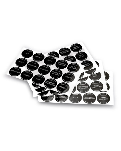 Przyprawnik obrotowy stojak na przyprawy 16 słoików + naklejki