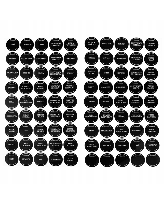 Przyprawnik obrotowy stojak na przyprawy 16 słoików + naklejki