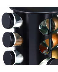 Przyprawnik obrotowy stojak na przyprawy 16 słoików + naklejki