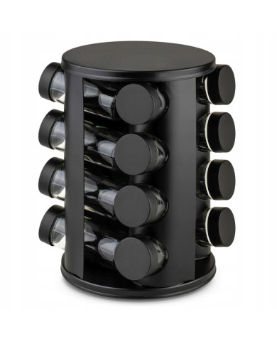 Przyprawnik obrotowy stojak na przyprawy 16 słoików + naklejki