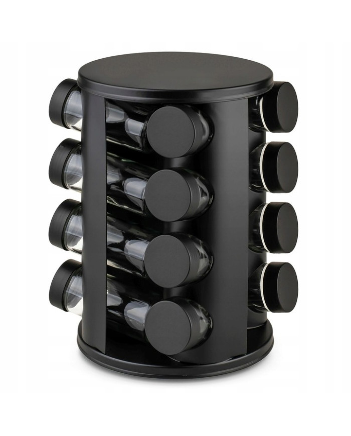 Przyprawnik obrotowy stojak na przyprawy 16 słoików + naklejki