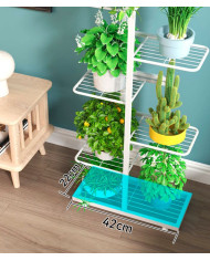 Kwietnik stojący metalowy Essosway 8-poziomowy stojak na kwiaty biały