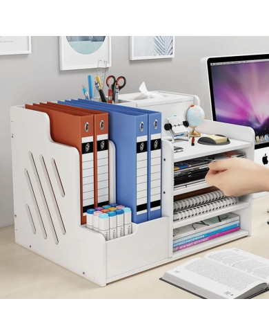 Przybornik organizer na biurko na dokumenty, długopisy
