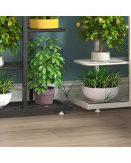 Kwietnik stojący metalowy 8-poziomowy stojak na kwiaty czarny