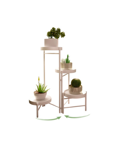 Kwietnik stojący metalowy 4 poziomy stojak na kwiaty biały