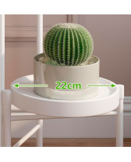 Kwietnik stojący metalowy 4 poziomy stojak na kwiaty biały