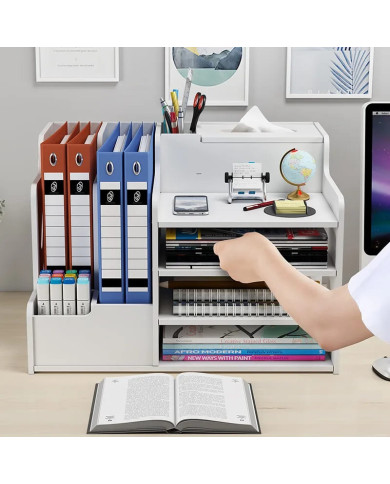 Przybornik organizer na biurko na dokumenty, długopisy