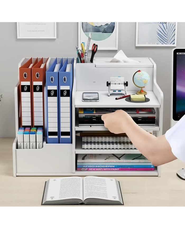 Przybornik organizer na biurko na dokumenty, długopisy