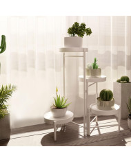 Kwietnik stojący metalowy 4 poziomy stojak na kwiaty biały