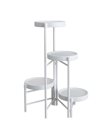 Kwietnik stojący metalowy 4 poziomy stojak na kwiaty biały