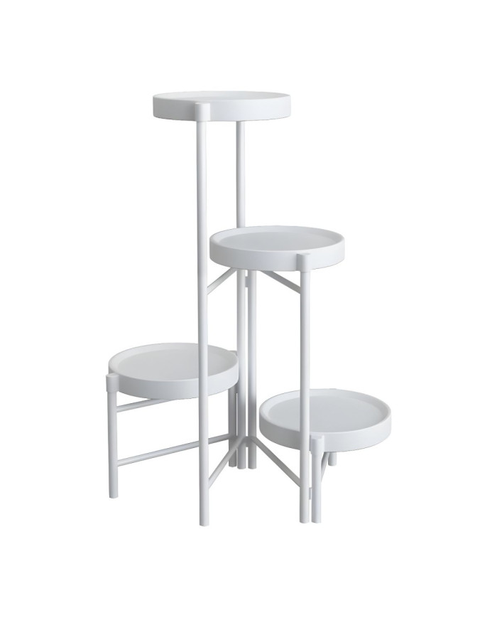 Kwietnik stojący metalowy 4 poziomy stojak na kwiaty biały