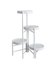 Kwietnik stojący metalowy 4 poziomy stojak na kwiaty biały