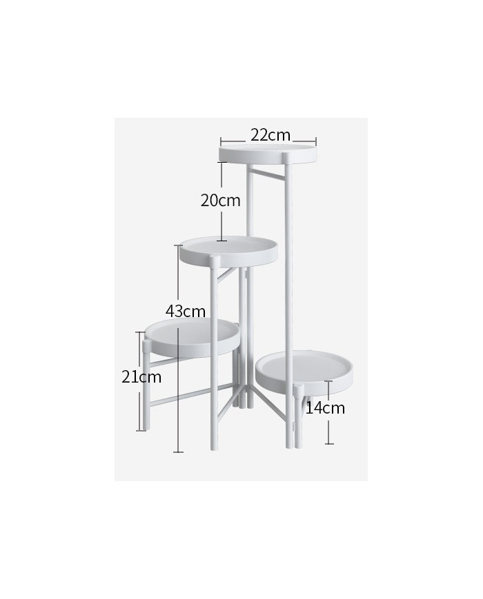 Kwietnik stojący metalowy 4 poziomy stojak na kwiaty biały