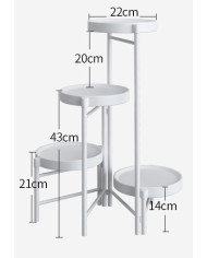Kwietnik stojący metalowy 4 poziomy stojak na kwiaty biały