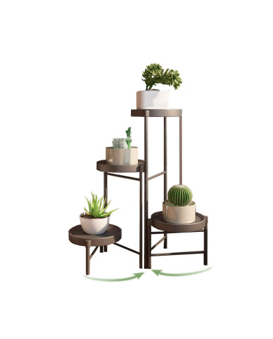 Kwietnik stojący metalowy 4 poziomy stojak na kwiaty czarny