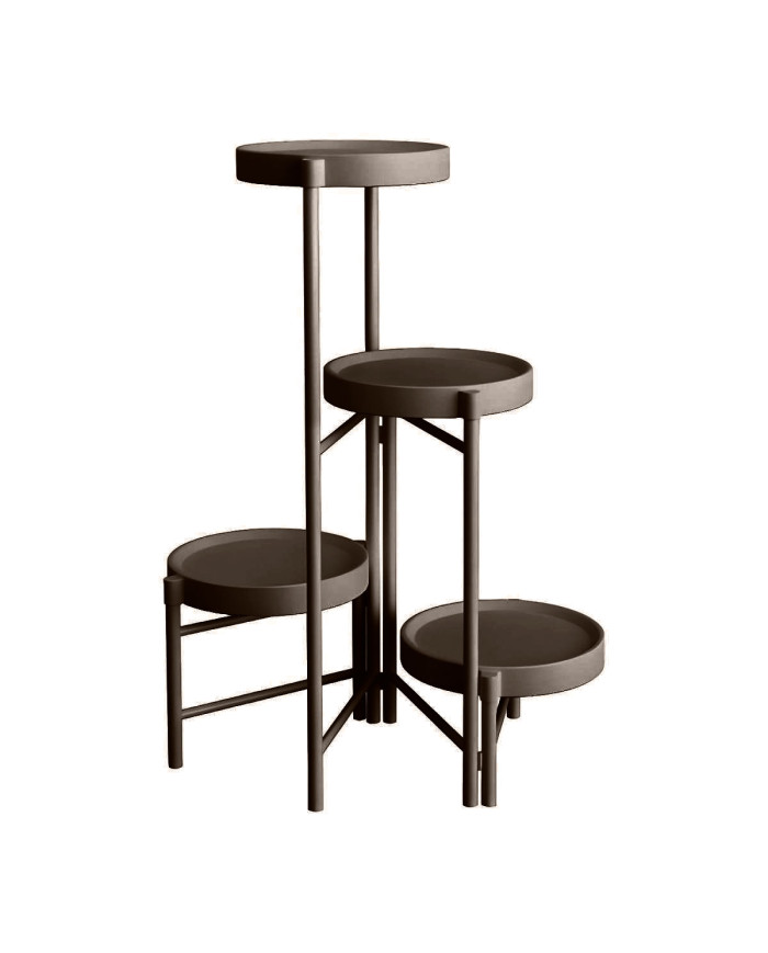 Kwietnik stojący metalowy 4 poziomy stojak na kwiaty czarny