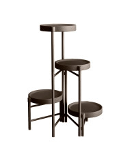 Kwietnik stojący metalowy 4 poziomy stojak na kwiaty czarny