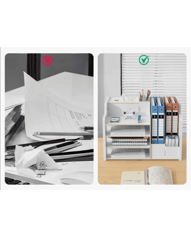 Przybornik organizer na biurko na dokumenty, długopisy