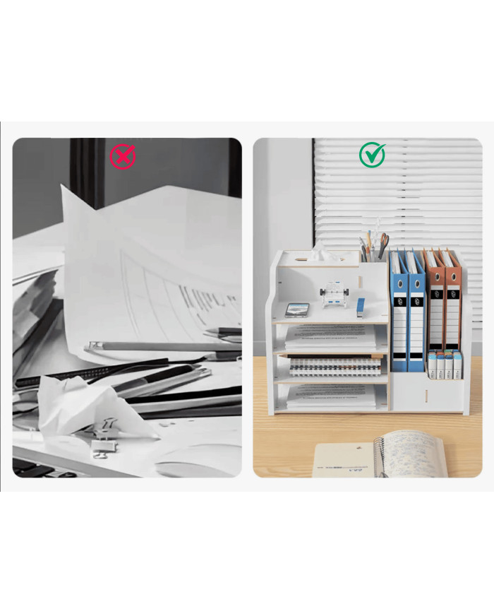 Przybornik organizer na biurko na dokumenty, długopisy