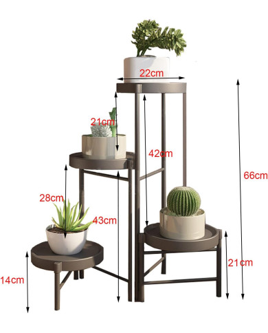 Kwietnik stojący metalowy 4 poziomy stojak na kwiaty czarny