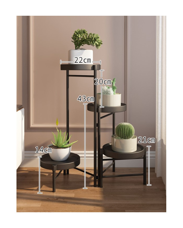 Kwietnik stojący metalowy 4 poziomy stojak na kwiaty czarny