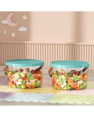 Pojemnik na klocki Lego i zabawki organizer wiaderko