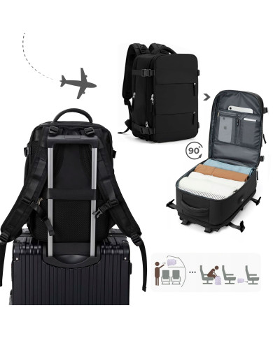 Plecak podróżny do samolotu Essosway czarny